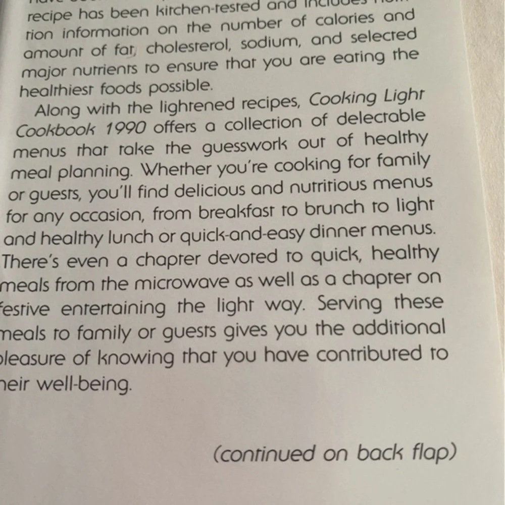 Vintage 90s Cooking Light Hard Cover Cookbook EUC